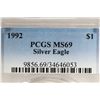 Image 3 : 1992 AMERICAN SILVER EAGLE PCGS MS69