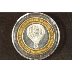 CASINO $10 SILVER TOKEN (UNC) 1996 FLY RNO