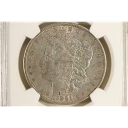 1891 MORGAN SILVER DOLLAR NGC AU50