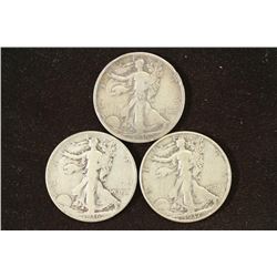 1935,36-D & 37 WALKING LIBERTY HALF DOLLARS