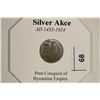Image 3 : SILVER AKCE CIRCA 1453 A.D. WITH HOLE
