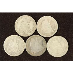 2-1875, 2-1876 & 1877 SEATED LIBERTY DIMES