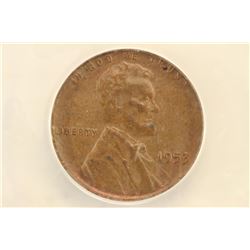 1953 LINCOLN CENT ANACS AU58