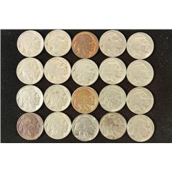 20 ASSORTED 1930'S FULL DATE BUFFALO NICKELS