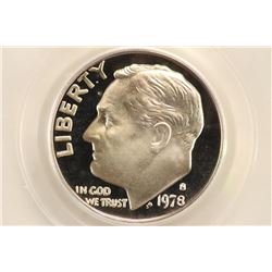 1978-S ROOSEVELT DIME PCGS PR69 DCAM