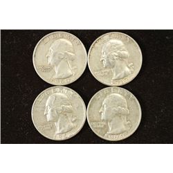 1960-D,62-D,63-D & 64-D WASHINGTON SILVER QUARTERS