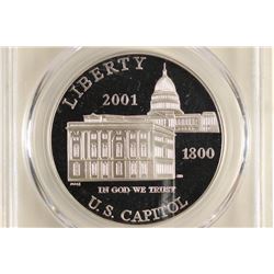 2001-P US CAPITOL VISITOR SILVER DOLLAR PCGS PR69