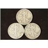 Image 1 : 1942-D,43 & 1944 WALKING LIBERTY HALF DOLLARS