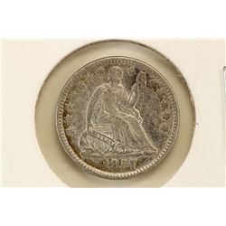 1857 SEATED LIBERTY HALF DIME EXTRA FINE+