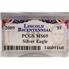 Image 3 : 2009 AMERICAN SILVER EAGLE PCGS MS69 LINCOLN