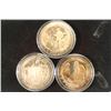 Image 1 : 3 ASSORTED 1 3/4" SOLID BRONZE PROOF MEDALS