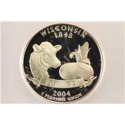 2004-S SILVER WISCONSIN QUARTER ICG PR70 DCAM