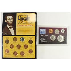 2 US COIN SETS COMPLETE LINCOLN PENNY DESIGN