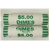 Image 1 : 2-$5 ROLLS OF 2009-D ROOSEVELT DIMES BRILLIANT UNC