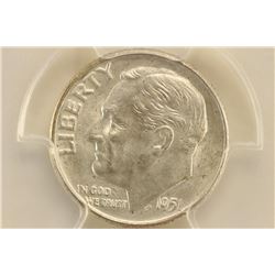 1951-D SILVER ROOSEVELT DIME PCGS MS65FB