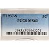 Image 3 : 1937-S BUFFALO NICKEL PCGS MS63