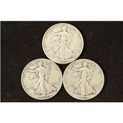 1945-P/D/S WALKING LIBERTY HALF DOLLARS