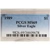 Image 3 : 1989 AMERICAN SILVER EAGLE PCGS MS69