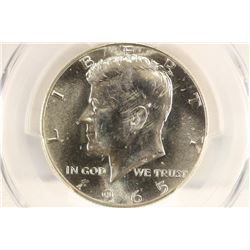 1965 SMS KENNEDY HALF DOLLAR PCGS SP66