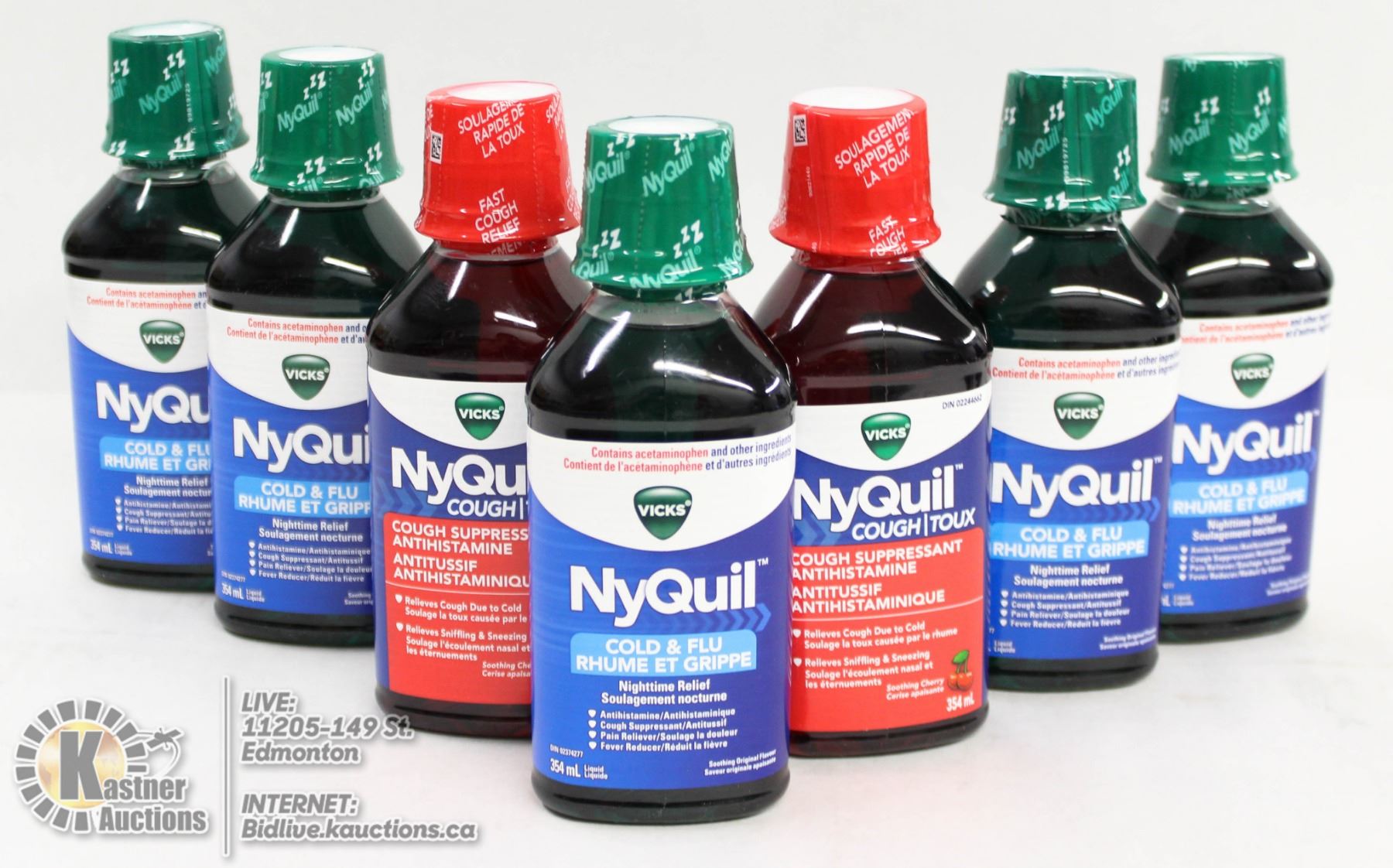 LOT OF 7 BOTTLES OF ASSORTED NYQUIL