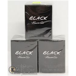 LOT OF 3 KENNETH COLE BLACK EAU DE TOILETTE 30ML