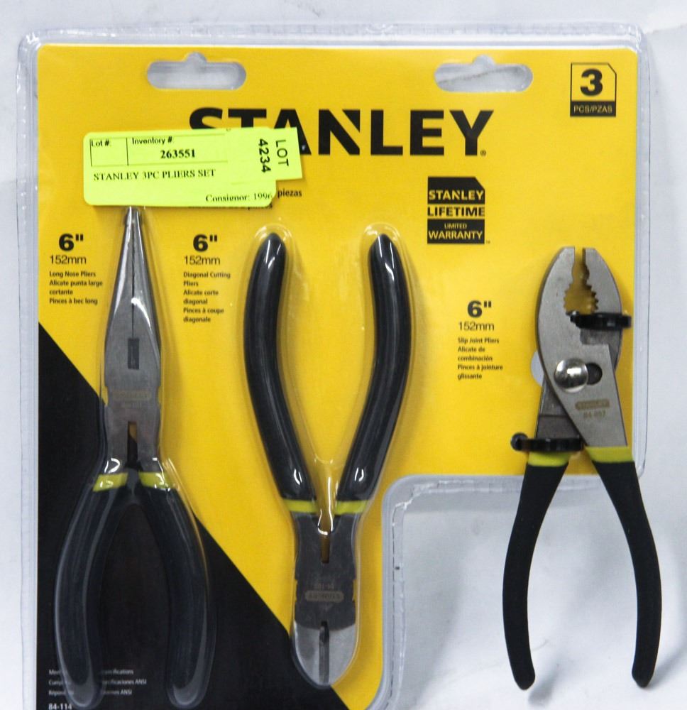 STANLEY 3PC PLIERS SET