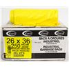 Image 1 : CASE OF 250 YELLOW 26X36 GARBAGE BAGS