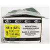 Image 1 : CASE OF 100 CLEAR 48X42.5 GARBAGE BAGS