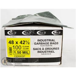 CASE OF 100 CLEAR 48X42.5 GARBAGE BAGS