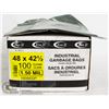 Image 1 : CASE OF 100 CLEAR 48X42.5 GARBAGE BAGS