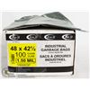 Image 1 : CASE OF 100 CLEAR 48X42.5 GARBAGE BAGS