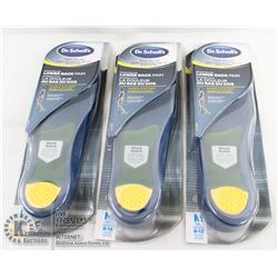 LOT OF 3 DR.SCHOLLS ORTHOTICS LOWER BACK PAIN MEN'S