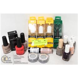 LOT OF ASSORTED NAIL POLISH, NAIL PRODUCTS &