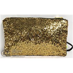 REPLICA MICHAEL KORS GOLD SEQUINED MAKE UP BAG