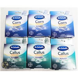 BAG WITH DR SCHOLL'S CORN AND CALLUS REMOVERS