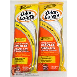 TWO 3 PACKS OF ODOR EATERS ULTRA COMFORT INSOLES