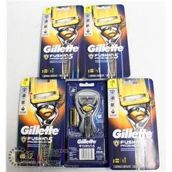 BAG OF 5 GILLETTE FUSION PROSHIELD 5 RAZORS