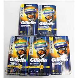 BAG OF 5 GILLETTE FUSION PROGLIDE 5 RAZORS