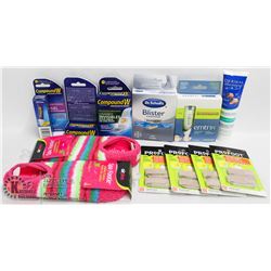 BAG OF ASSORTED FOOT CARE ITEMS