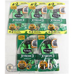 BAG OF SCHICK XTREME SENSITIVE DISPOSABLE RAZORS