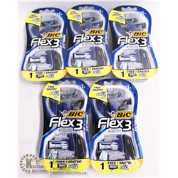BAG OF BIC FLEX3 DISPOSABLE RAZORS