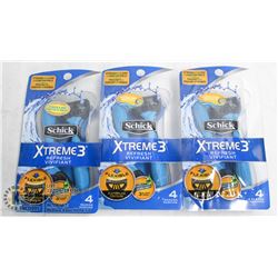 BAG OF SCHICK XTREME3 DISPOSABLE RAZORS