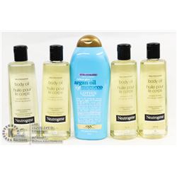 BAG OF NEUTROGENA BODY OIL AND ARGAN OIL LOTION