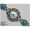 Image 1 : CONTINENTAL GENEVE STERLING SILVER TURQUOISE WATCH