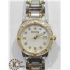 Image 1 : BULOVA TWO TONE CRYSTAL MOTHER OF PEARL FACE WATCH