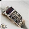 Image 2 : SET OF 3 SILVER GARNET MARCASITE RINGS