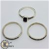 Image 4 : SET OF 3 SILVER GARNET MARCASITE RINGS