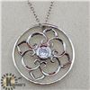 Image 1 : SILVER CUBIC ZIRCONIA WITH CHAIN PENDANT