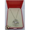 Image 3 : SILVER CUBIC ZIRCONIA WITH CHAIN PENDANT