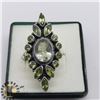 Image 1 : SILVER GREEN AMETHYST PERIDOT RING